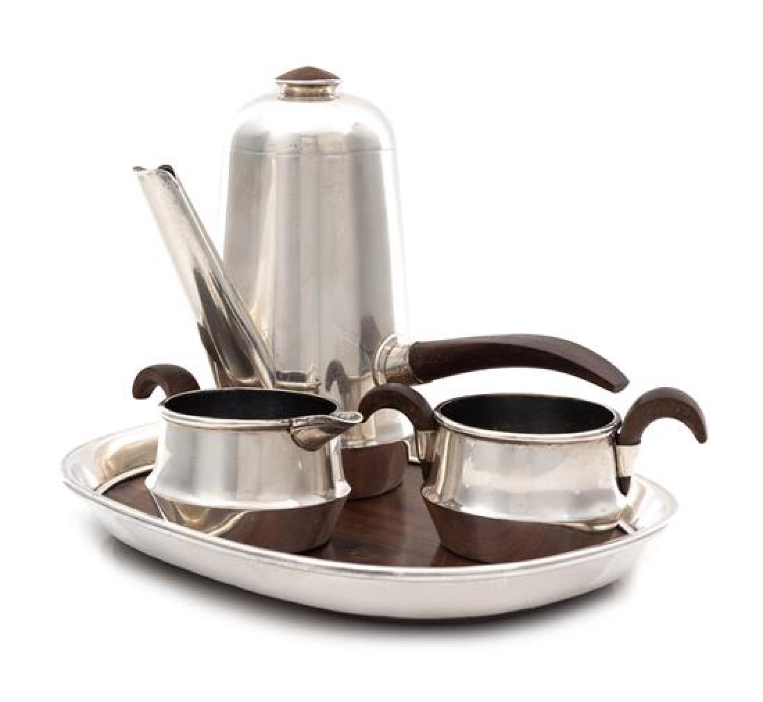 A Mexican Silver Four-Piece Bachelor's Coffee Service, (1 of 2)