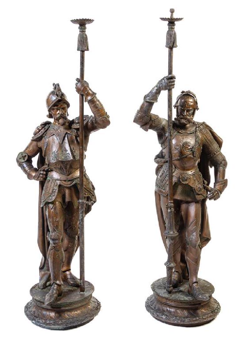 A Pair of Large Cast Metal Figural Torcheres Height 54 (1 of 2)