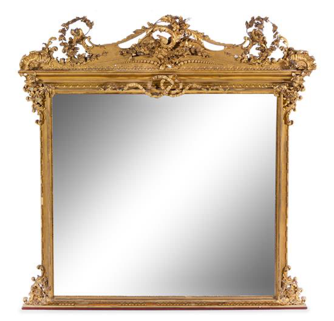 A Victorian Style Giltwood Overmantel Mirror Height 47 (1 of 1)