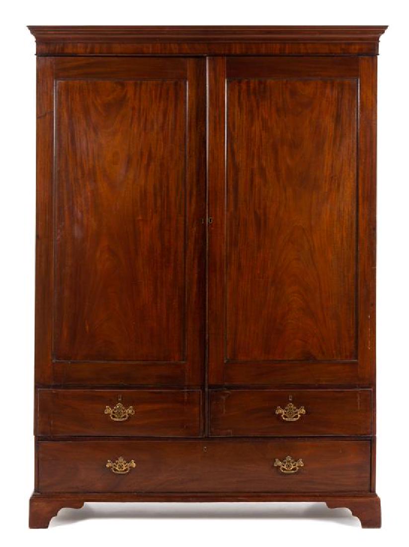 A George III Mahogany Wardrobe Height 83 x width 61 x (1 of 1)