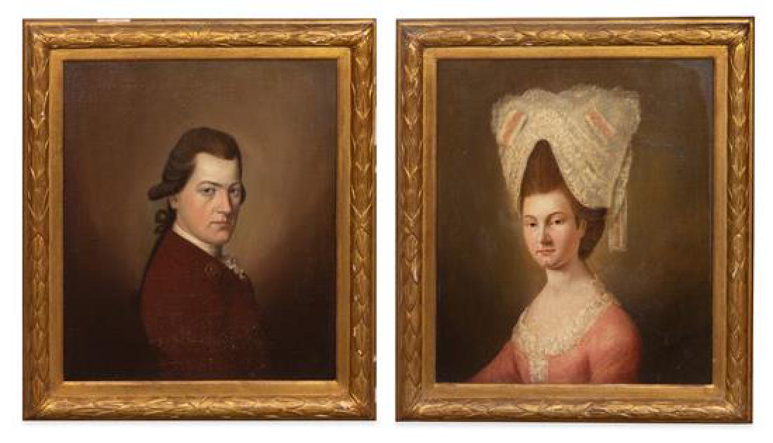British School, (19th Century), Portrait of a Gentleman: British School (19th Century) Portrait of a Gentleman and a Lady (pair of works) oil on canvas 24 x 20 inches. Estimate $800-1,200