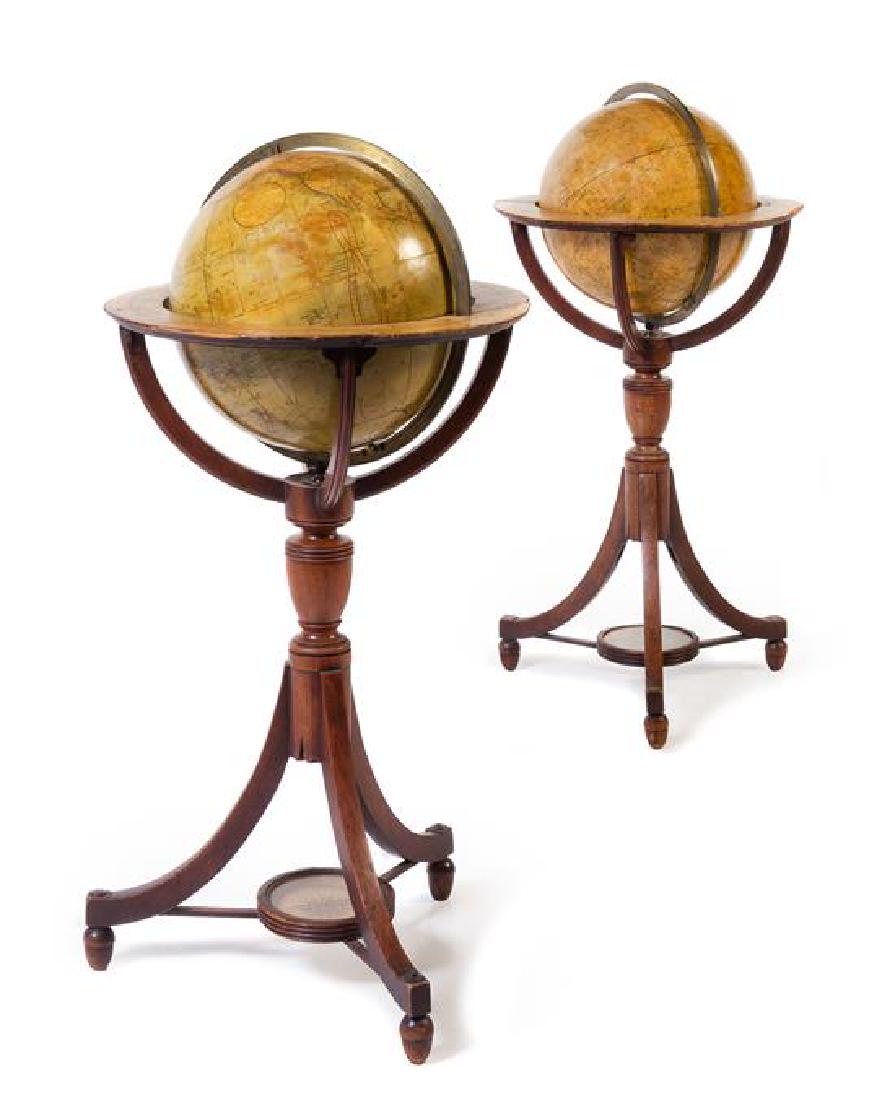 A Pair of Regency Mahogany Twelve-Inch Library Globes (1 of 2)