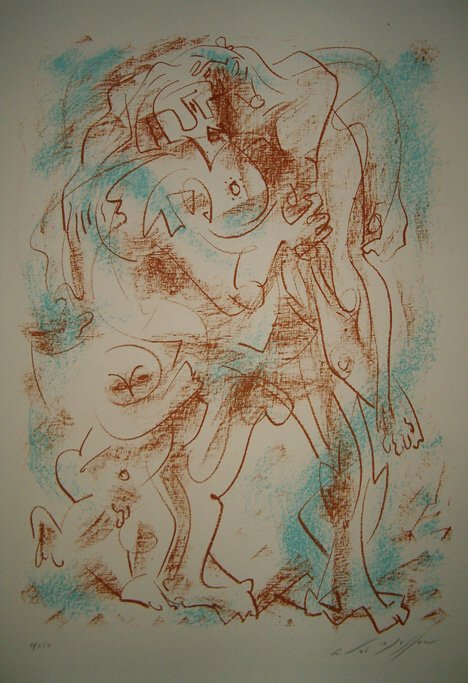 ANDRÉ MASSON (French 1896-1987) Untitled: ANDRÉ MASSON (French 1896-1987) Untitled Pencil signed and numbered 74/250 in the margin. Color lithograph. 20-1/2 x 14-1/2 in. Unframed