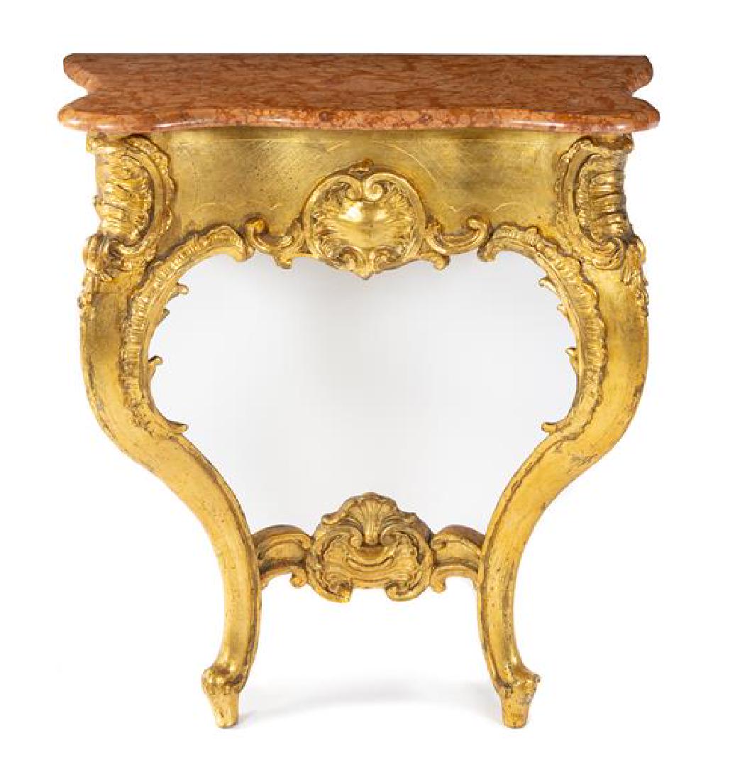 A Louis XV Style Giltwood Console Table Height 30 x (1 of 1)