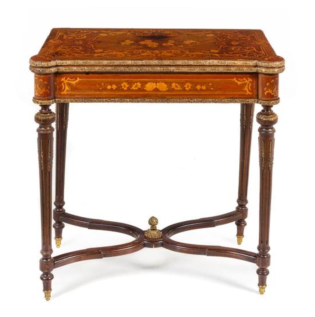 * A Louis XVI Style Marquetry Flip-Top Table Height 30 (1 of 1)