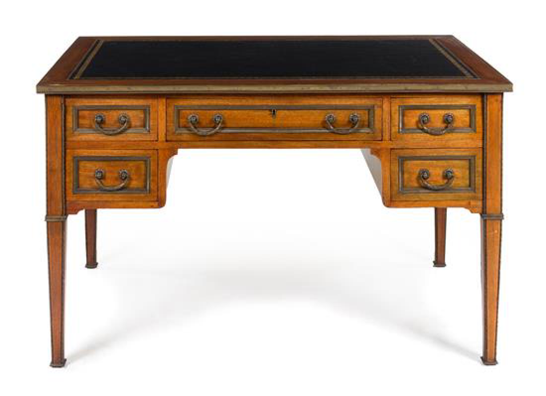 * A French Mahogany Bureau Plat Height 30 x width 48 x (1 of 1)