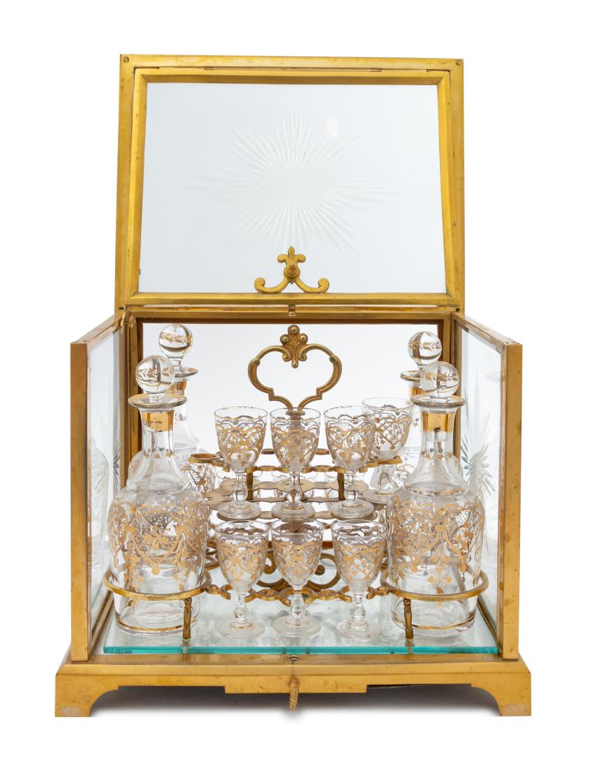 A Gilt Metal Mounted Cut Glass Cave a Liqueur Height 10 (1 of 1)