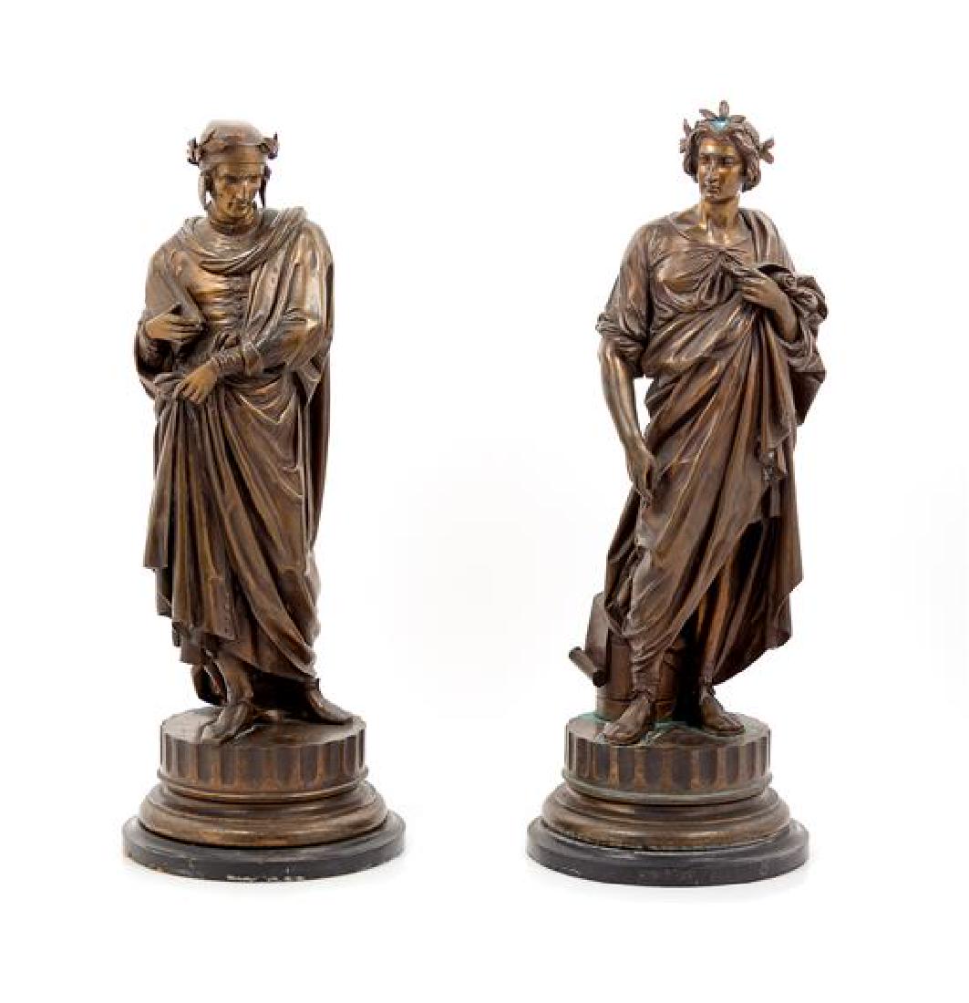 After Antoine Pierre Aubert, (19th Century), Dante and: After Antoine Pierre Aubert (19th Century) Dante and Ovid bronze Height 21 1/4 inches. Estimate $800-1,200 Property from the Estate of a Gentleman, Wheeler, Indiana