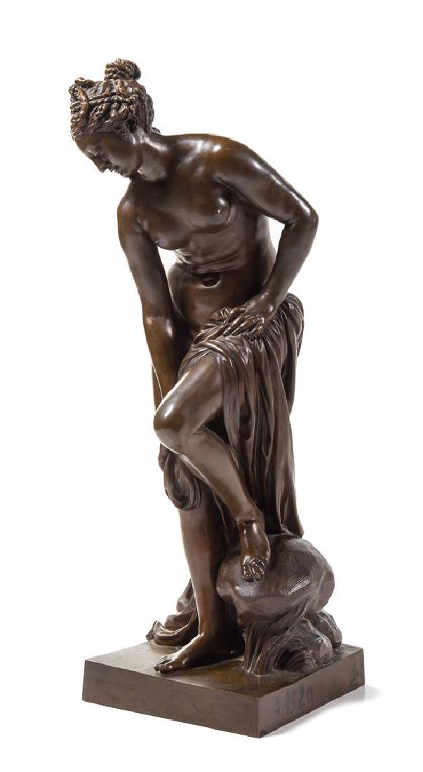After Christophe-Gabriel Allegrain, (19th Century),: After Christophe-Gabriel Allegrain (19th Century) Venus bronze inscribed G. C. ALLEGRAIN FECIT 1767, F. BARBEDIENNE FONDEUR and with REDUCTION MECANIQUE/ A. COLLAS seal Height 34 inches. Estimate $1,0
