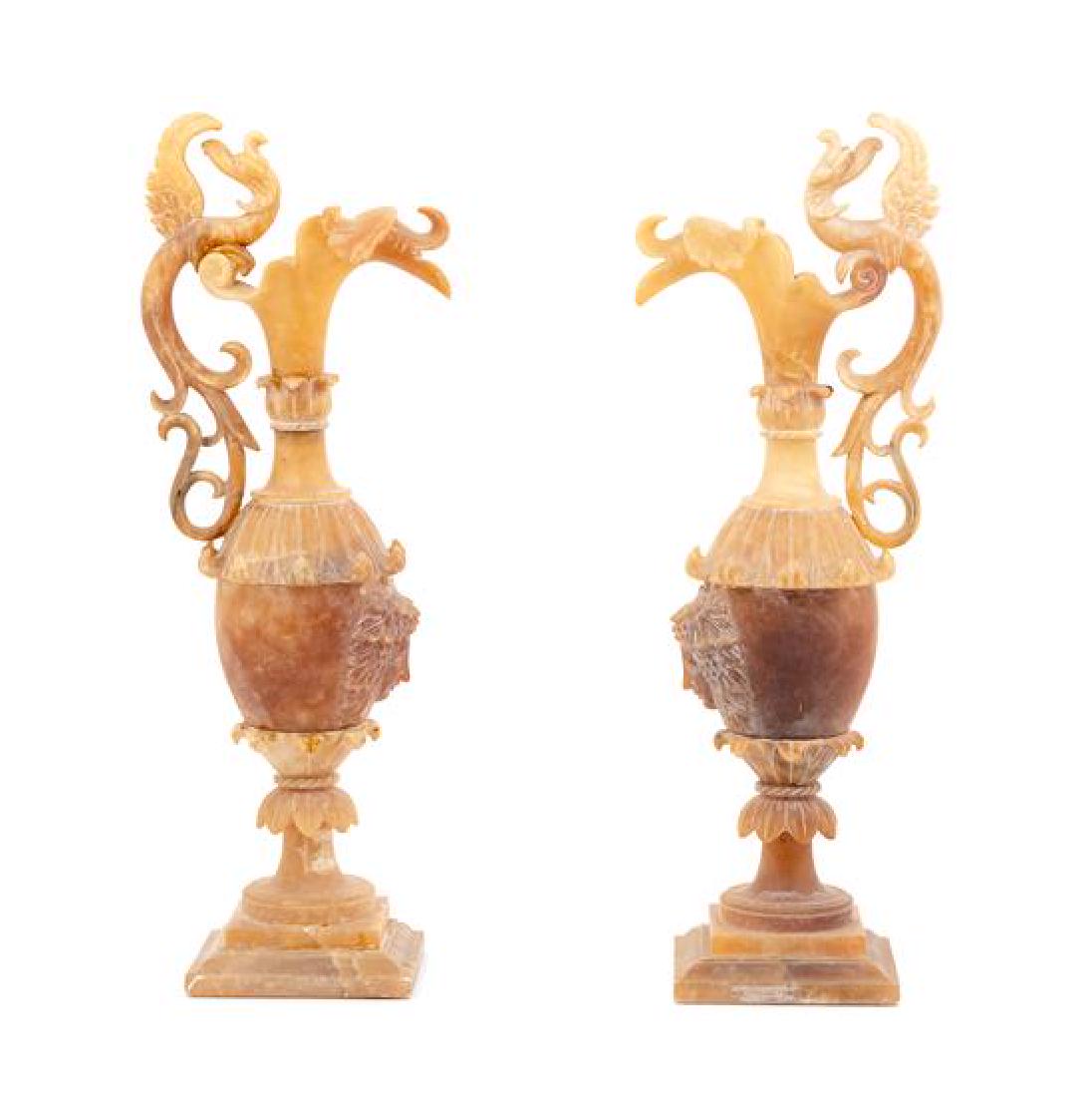 A Pair of Italian Carved Alabaster Ewers Height 22 (1 of 1)