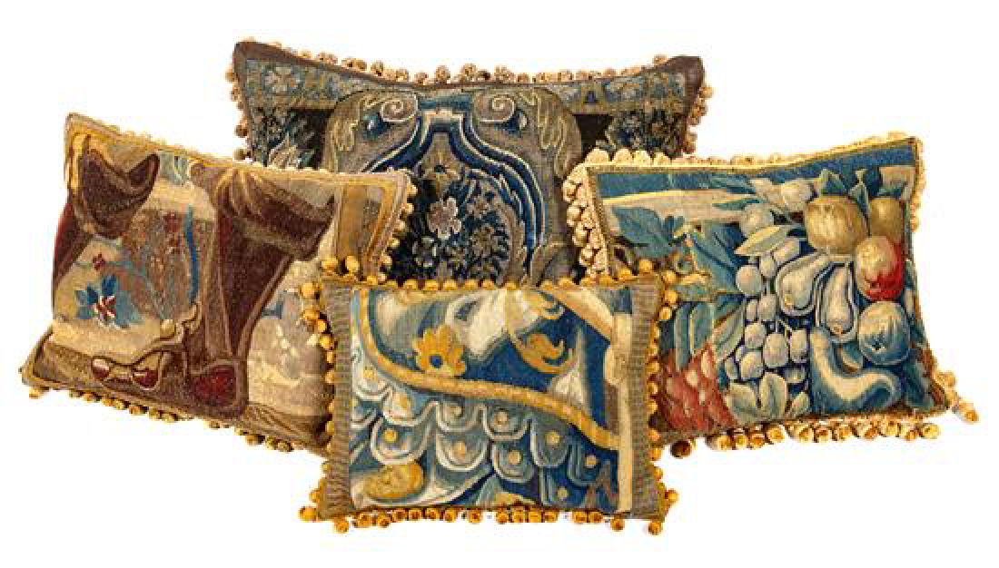 A Group of Continental Tapestry Pillows Largest (1 of 1)