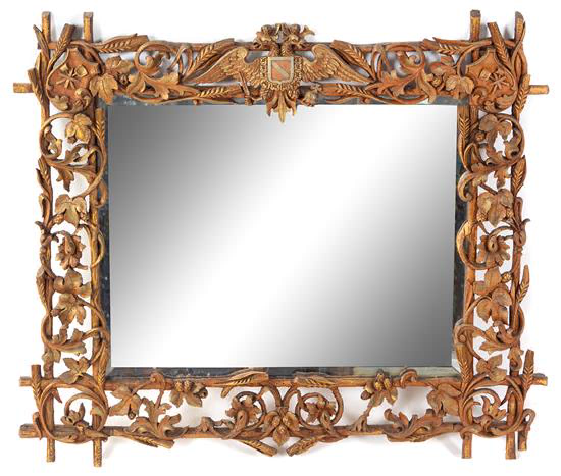 A Black Forest Carved Mirror Height 26 x width 29 1/2 (1 of 1)