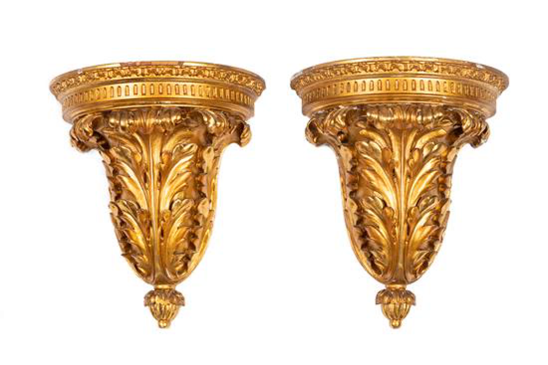 A Pair of Continental Giltwood Wall Brackets Height 12 (1 of 1)
