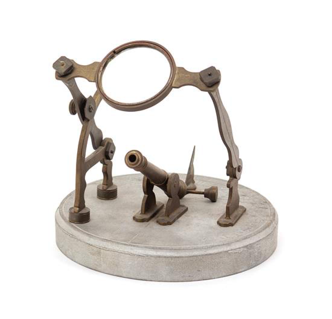 A Continental Brass and Pewter "Noon Cannon" Sundial (1 of 1)