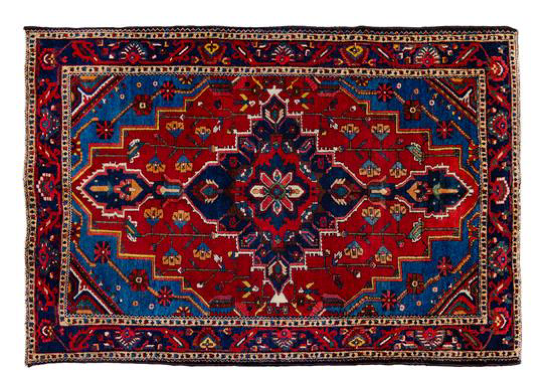 A Bakhtiari Wool Rug 7 feet 1 inch x 5 feet. (1 of 1)