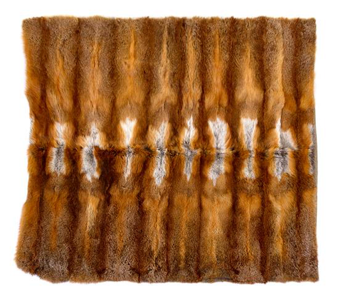 A Coyote Fur Throw 54 3/4 x 57 3/4 inches. (1 of 1)