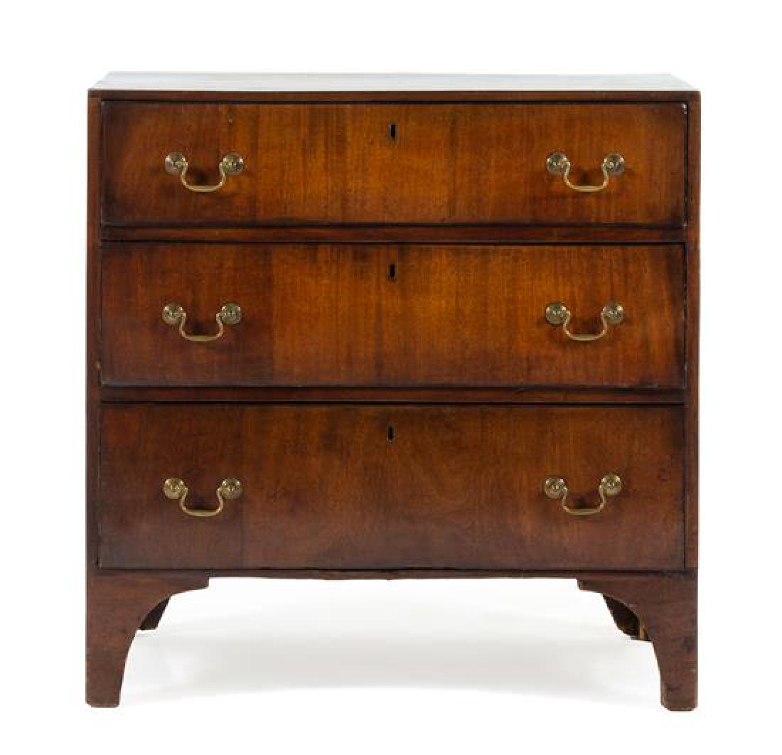 A George III Mahogany Chest of Drawers Height 30 x (1 of 1)