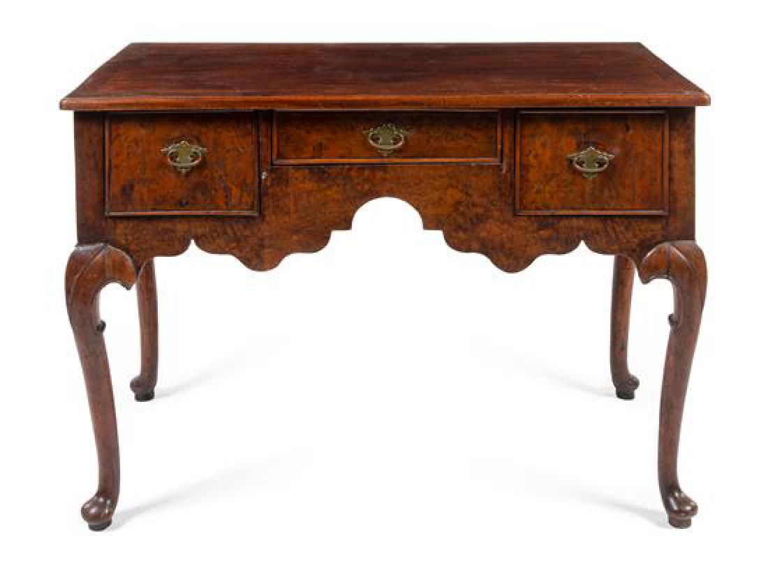 A Georgian Walnut Lowboy Height 29 1/2 x width 41 3/4 x (1 of 1)