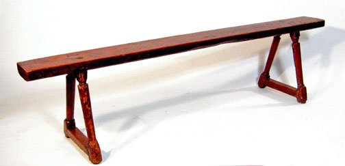 Early Continental walnut bench, 17th / 18th century,