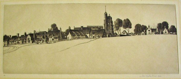 JOHN TAYLOR ARMS, (AMERICAN 1887-1953) TWO PRINTS: JOHN TAYLOR ARMS (AMERICAN 1887-1953) TWO PRINTS CAVENDISH COMMON, 1938" 1942, edition of 150. Pencil signed, dated and numbered 'II' in the margin. Etching and aquatint. 6 7/16 x 14 5/8 in. [Fletcher
