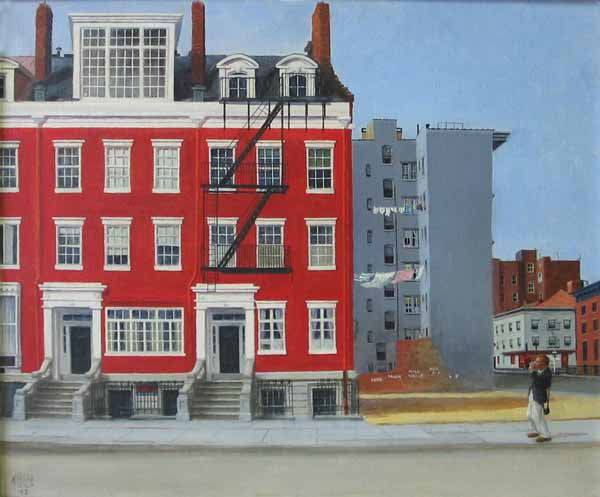 LESTER AMBROSE, (AMERICAN B. 1879), ALEXANDER BRO: LESTER AMBROSE (AMERICAN B. 1879) ALEXANDER BROOKS STUDIO Signed and dated '43' bottom left, oil on board 19 7/8 x 23 7/8 in. PROVENANCE: Childs Gallery, Boston, Massachusetts.