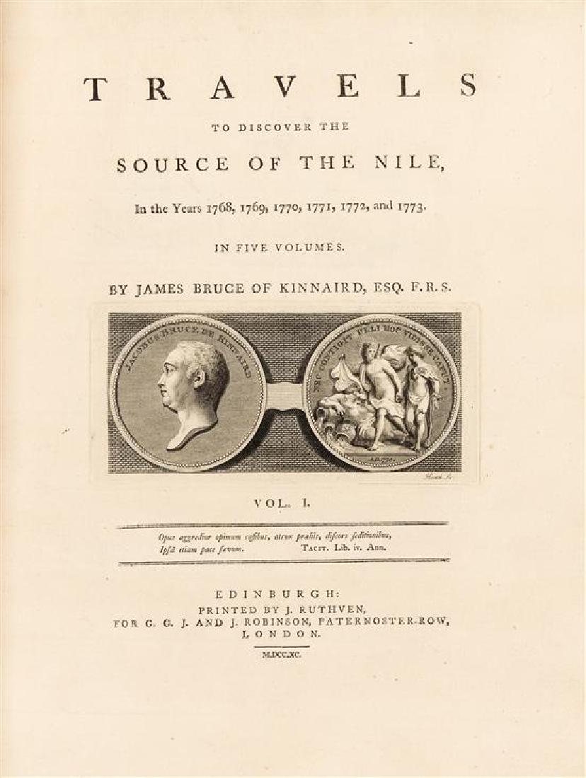 * BRUCE, James. Travels to Discover the Source of the: * BRUCE, James (1730-1794). Travels to Discover the Source of the Nile, in the Years 1768...1773. [Appendix]: Select Specimens of Natural History collected... Edinburgh: G. G. J. & J. Robinson, 1790. 