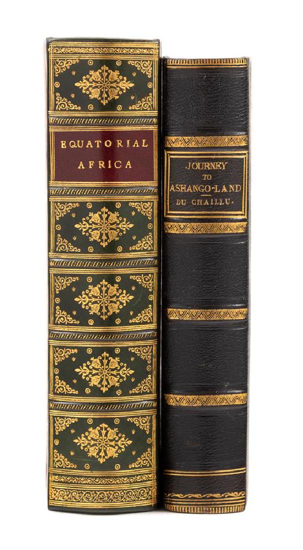 * DU CHAILLU, Paul Belloni (1831-1903). A Journey to: * DU CHAILLU, Paul Belloni (1831-1903). A Journey to Ashango-Land: and Further Penetration into Equatorial Africa. London: John Murray, 1867. 8vo. Frontispiece, folding route map, numerous wood-engrav