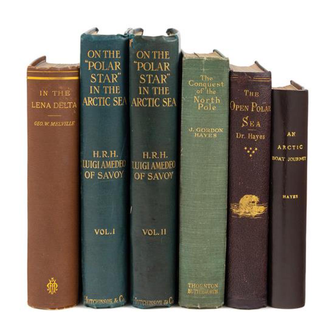 * [ARCTIC EXPLORATION]. A group of 5 works, comprising:: * [ARCTIC EXPLORATION]. A group of 5 works, comprising: HAYES, Isaac Israel (1832-1881). An Arctic Boat Journey, in the Autumn of 1854. Boston: Brown, Taggard and Chase, 1860. 8vo. 2 folding maps (1 h