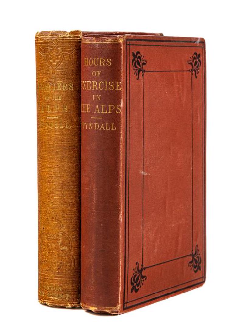 * TYNDALL, John (1820-1893). The Glaciers of the Alps.: * TYNDALL, John (1820-1893). The Glaciers of the Alps. London: John Murray, 1860. 8vo. Engraved frontipiece, 5 engraved plates, numerous in-text illustrations. Original publisher's brown cloth gilt (l