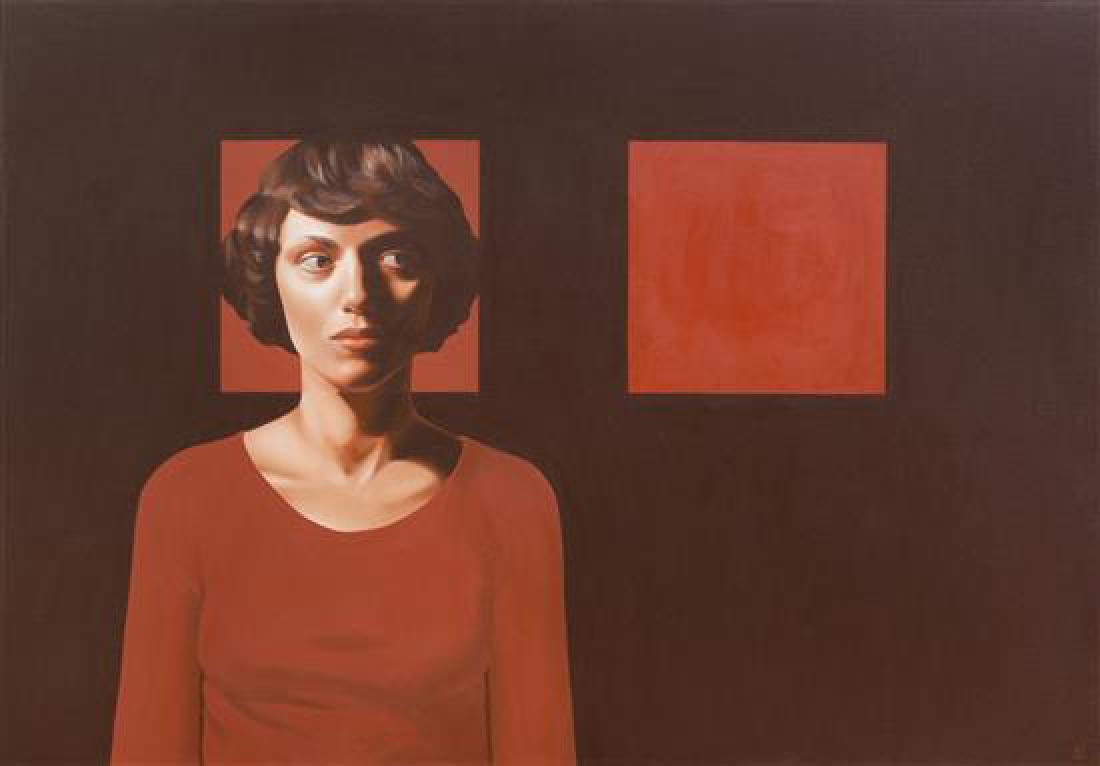 * Erin Cone, (American, b. 1976), Boxed, 2005: * Erin Cone (American, b. 1976) Boxed, 2005 acrylic on canvas initialed EC (lower right) 30 x 42 inches. Estimate $500-700 Provenance: Hespe Gallery, San Francisco