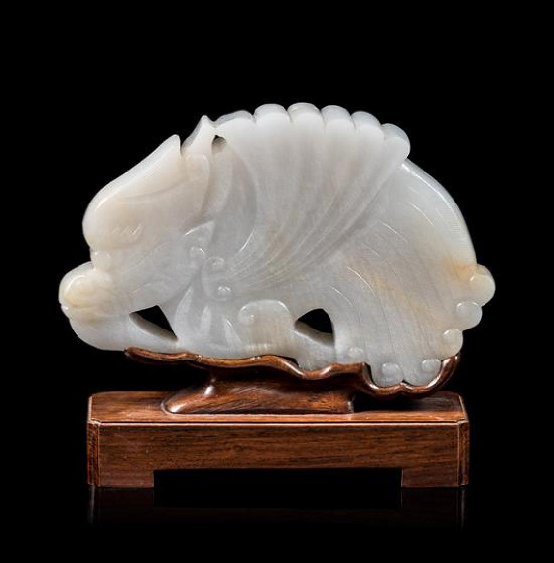* A White Jade Figure of Dragon Fish Height 4 inches. (1 of 1)