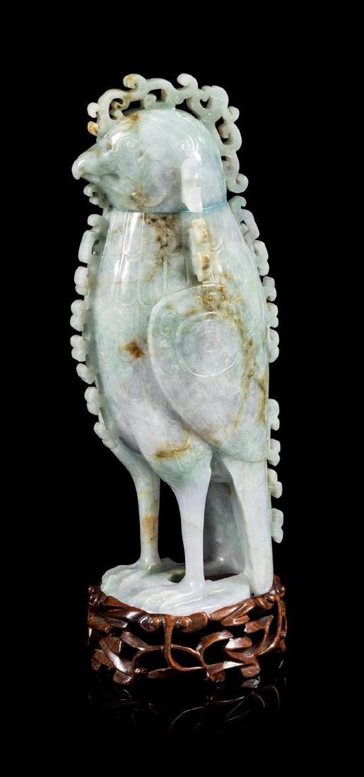 * A Jadeite Phoenix-Form Covered Vessel Height 5 3/4 (1 of 1)