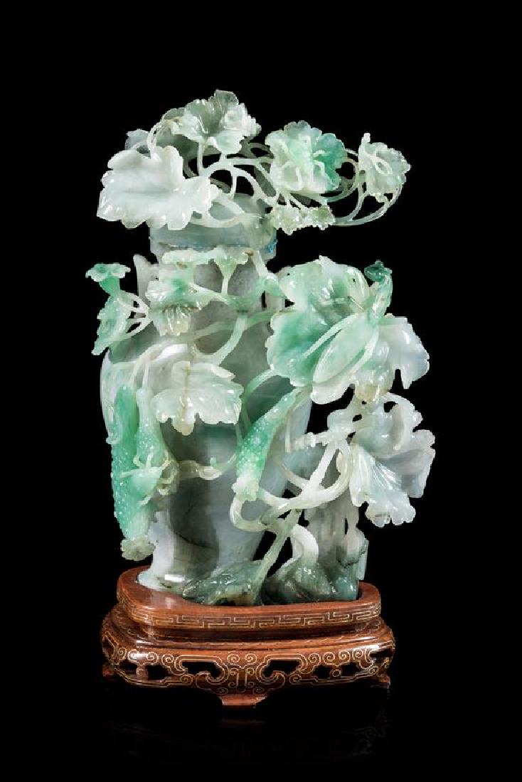 * An Apple Green and Celadon Jadeite Covered Vase (1 of 1)