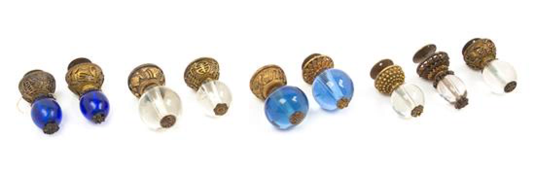 * Nine Brass Mounted Glass Hat Finials Largest length 2 (1 of 1)