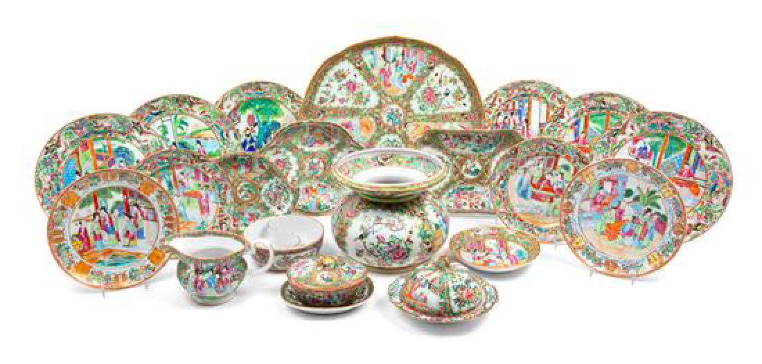 * Twenty-Six Chinese Export Rose Medallion Dinner Wares (1 of 1)