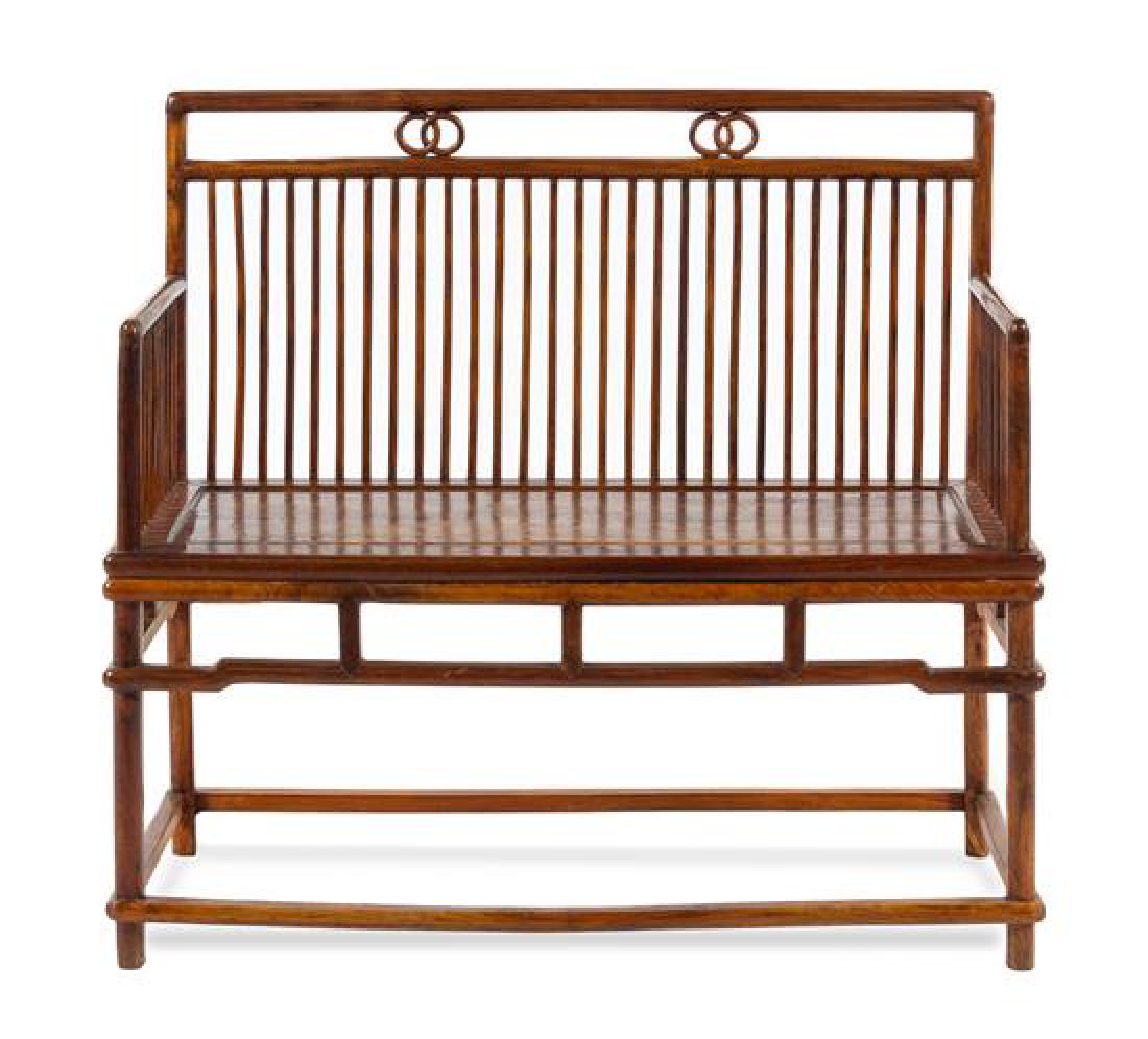 A Huanghuali Bench Height 37 1/2 x length 40 3/4 x (1 of 1)