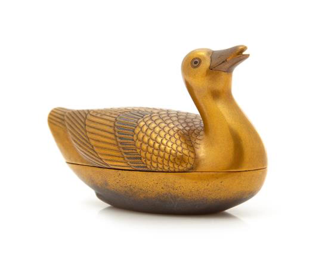 A Japanese Gilt Lacquer Covered Box Length 2 7/8 inches (1 of 1)