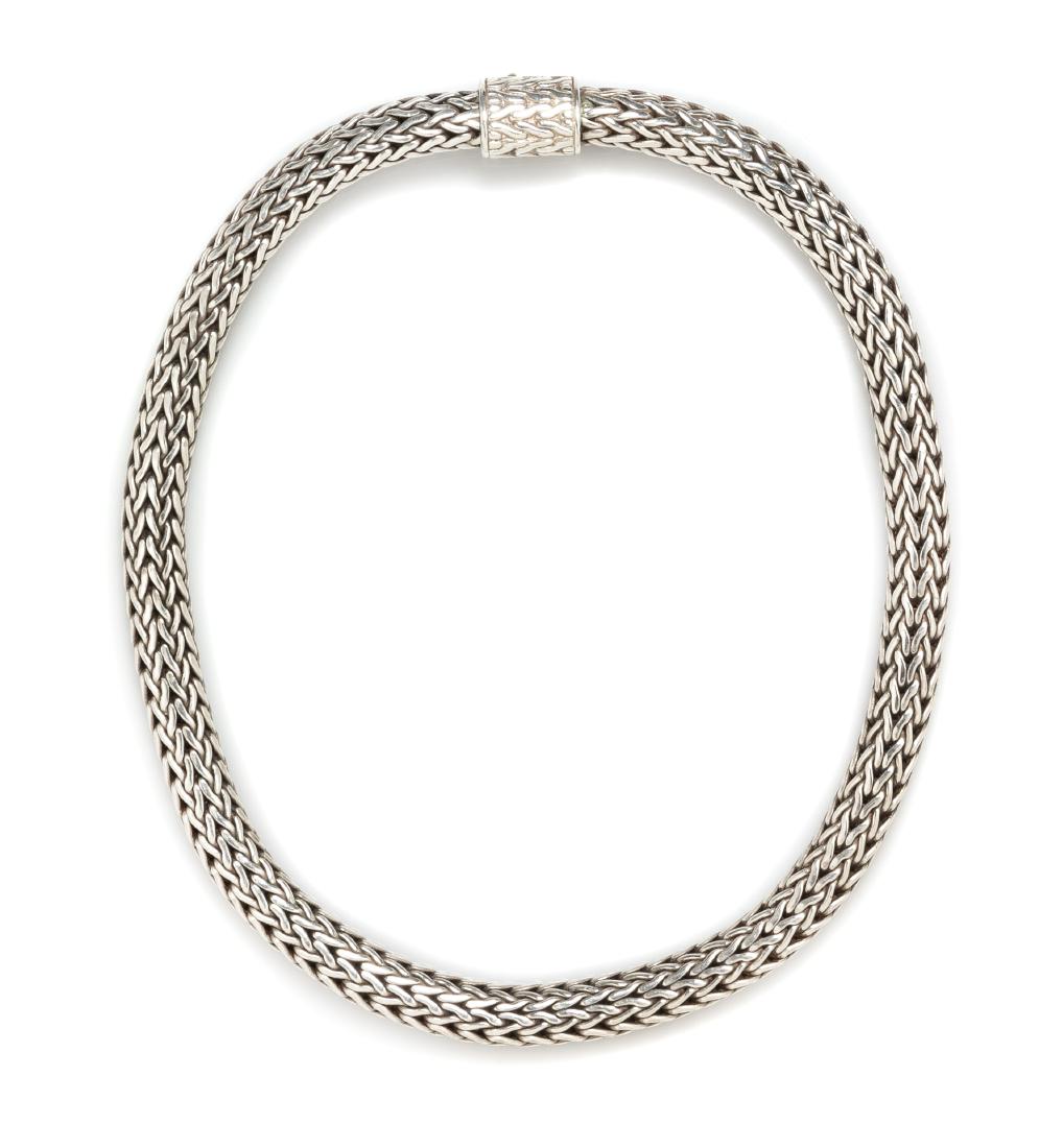 * A Sterling Silver 'Classic' Chain Necklace, John: * A Sterling Silver 'Classic' Chain Necklace, John Hardy, in the classic chain design measuring approximately 10.00 mm in diameter. Stamp: (John Hardy maker's mark) 925 INDONESIA. 99.50 dwts. Estimate