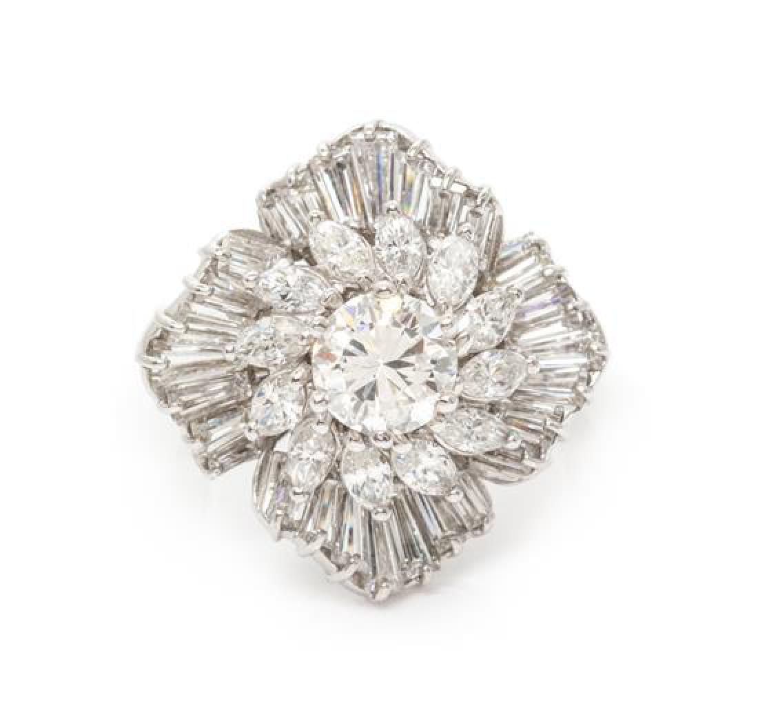 A Platinum and Diamond Ring, 5.50 dwts. (1 of 2)