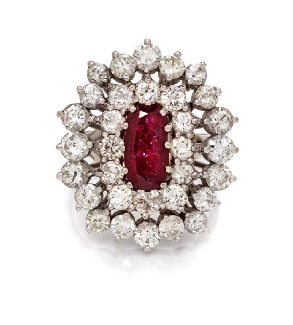 * A Platinum, Ruby and Diamond Ring, 9.85 dwts. (1 of 1)