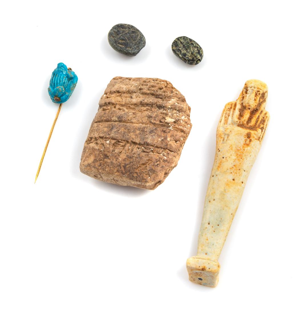 A Group of Four Ancient Egyptian Artifacts Height of (1 of 1)