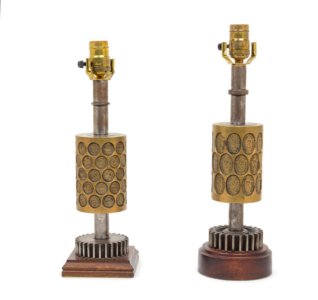 A Pair of Coin Minting Rollers Height 15 inches. (1 of 1)