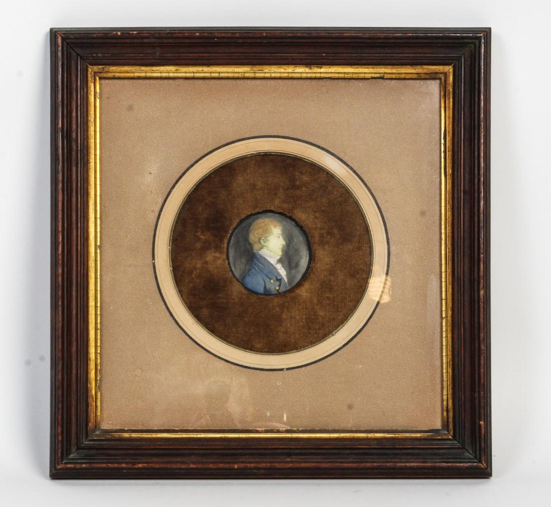 * A Framed Portrait Miniature Diameter 2 1/8 inches. (1 of 1)
