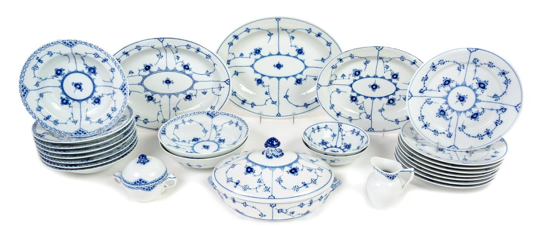 A Partial Royal Copenhagen Porcelain Service Length of (1 of 3)