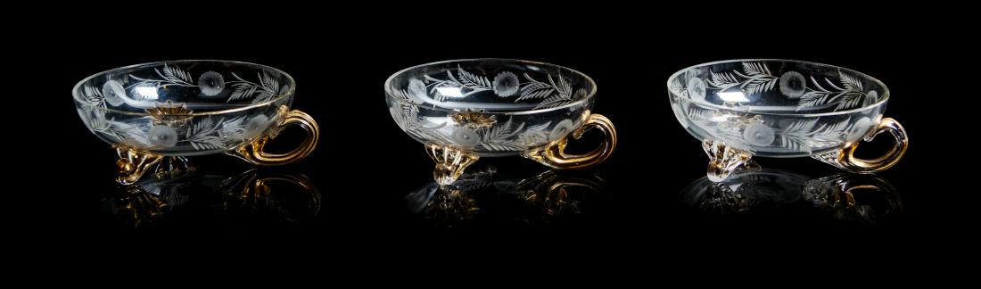 A Set of Eight Victorian Style Etched Glass Dessert (1 of 1)