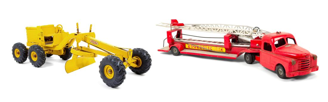 Two Steel Toy Trucks Length of first 34 inches. (1 of 1)