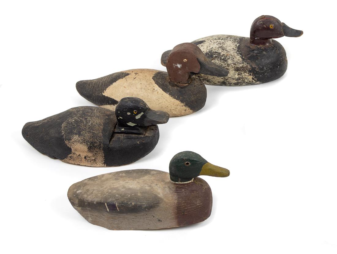 A Group of Four Duck Decoys Various sizes. (1 of 1)