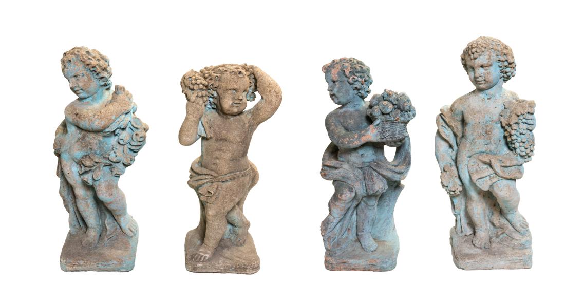 Four Cast Stone Garden Figures Height of tallest 29 1/2 (1 of 1)