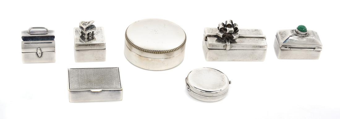 * A Collection of Silver and Silver-Plate Pill Boxes (1 of 4)