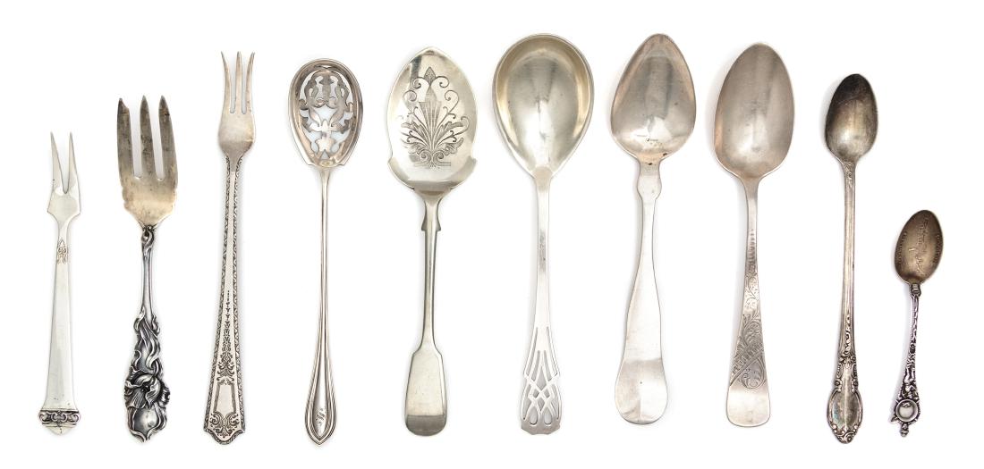 * A Group of Ten Silver and Silver-Plate Flatware (1 of 1)